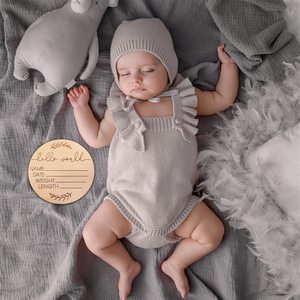 Señal de anuncio de nombre de bebé de madera, señal de anuncio de nacimiento, señal de recién nacido de Hello <span class=keywords><strong>World</strong></span> para foto Prop Baby Shower Nursery Gift - Product Image 4