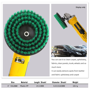 Cepillo de limpieza de 6 pulgadas <span class=keywords><strong>con</strong></span> rosca M10, cabezal de cepillo plano para taladro, accesorio para limpieza de cocina, hogar y coche - Product Image 4