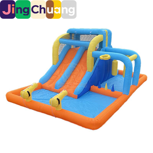 Château gonflable pour enfants avec double toboggan, pulvérisation d'<span class=keywords><strong>eau</strong></span>, trampoline intérieur et extérieur, grand trampoline à pendule avec <span class=keywords><strong>fil</strong></span> <span class=keywords><strong>de</strong></span> protection - Product Image 5