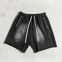 Ensemble 2 pièces d'été personnalisé pour hommes : débardeurs et shorts en coton de haute qualité, style streetwear oversize, effet délavé à l'acide