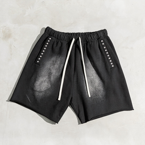 Set Estivo Personalizzato da <span class=keywords><strong>Uomo</strong></span>: <span class=keywords><strong>Canotta</strong></span> e Pantaloncini in Cotone di Alta Qualità, Stile Streetwear Oversize, Effetto Lavaggio Acido - Product Image 3