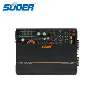 Suoer 1*500 vatios RMS amplificador de potencia coche amplificador de coche audio mono canal amplificador de potencia profesional