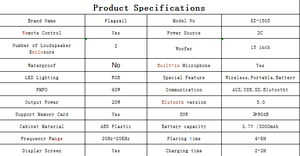 Haut-parleurs stéréo mobiles sans fil portables OEM 15 pouces Bon achat Extra Boombox Haut-parleurs de chariot d'extérieur haut de gamme avec échantillon gratuit - Product Image 4