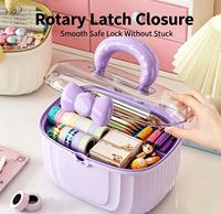 En stock : Boîte à cheveux mignonne à double couche en PP avec nœud, étui portable anti-poussière pour pinces à cheveux, organisateur de bureau et de chambre pour filles