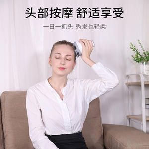 Masseur intelligent du cuir chevelu, dispositif de soin du cuir chevelu à vibrations rechargeable pour soulager les douleurs, blanc, rose, bleu - Product Image 4