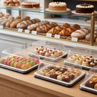 Boîte à gâteau carrée en plastique transparent à 12 compartiments avec couvercle, jetable, idéale pour macarons, tartes aux œufs, et autres friandises