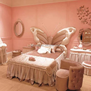 Haut de gamme princesse enfant papillon lit <span class=keywords><strong>en</strong></span> bois massif Antique sculpté à la main lits <span class=keywords><strong>en</strong></span> bois palais de luxe princesse rose lit - Product Image 4