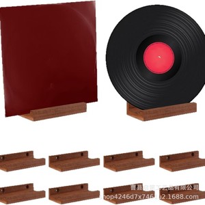 Wooden Record Rack <b>Wall</b> Mounted Cd <b>Vinyl</b> Display Shelf For Living Room Storage - Product Image 3