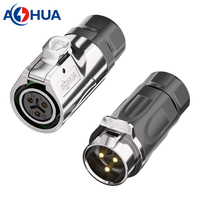 Connecteur de câble d'alimentation industriel étanche IP68 L20 2 broches circulaires mâle-femelle pour LED, 15A