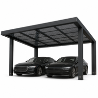 Abri solaire photovoltaïque étanche 10 kW avec panneaux monocristallins haute efficacité et recharge de véhicules électriques pour villas, hôtels et usage commercial