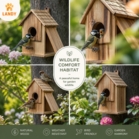 Nichoir en bois vintage pour oiseaux, boîte de reproduction suspendue pour perroquets, en pin naturel, villa pour oiseaux pour la décoration de jardin et de cour.