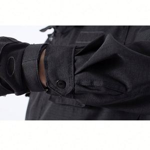 Design Multi Functional Work Clothes Spring and Autumn Special Training Clothes Work Training Clothes Button Shirt Set - Product Image 3