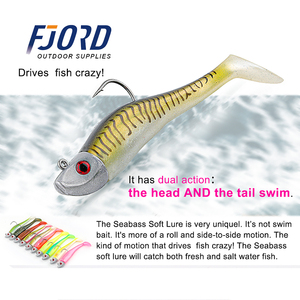 Esche Artificiali Galleggianti FJORD in PVC Morbido, Coda a Paletta 42g, Amo Singolo, <span class=keywords><strong>Jig</strong></span> per Pesci d'Acqua Salata e Marlin - Product Image 1