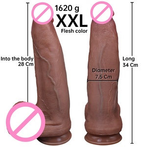 Dildo de grande taille 13,38 pouces en silicone liquide de qualité supérieure, jouet sexuel réaliste pour la masturbation féminine, imperméable, emballage discret - Product Image 2