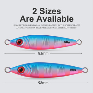Leurre de pêche en métal Blade slhotel, appât de pêche à la turlutte, à pas lent, pour l'eau salée, le thon, 60g, 80g - Product Image 6