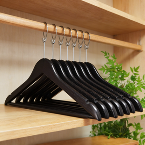 Cintres en <span class=keywords><strong>bois</strong></span> <span class=keywords><strong>antivol</strong></span> personnalisés avec logo pour hôtel, avec anneau de sécurité pour costumes - Product Image 1