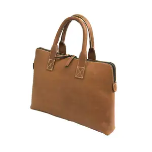 Leather Messenger Laptop Bags Business Gifting Genuine Leather Laptop Portfolio Bag Shoulder Cross Body Bag For Bulksale