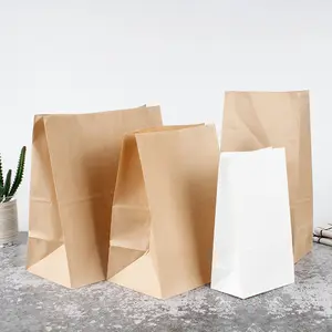 Greaseproof Custom Fast Food Packaging Fried Chicken Paper Bag For Fried Food