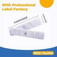 Étiquette tissée RFID UHF résistante aux hautes températures en polyester pour draps d'hôtel, housses de couette et uniformes