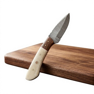 Cuchillos Rajput Forjados de Acero de Damasco con Hoja Fija Tipo Drop Point, Cuchillo de Supervivencia con Mango de Madera Pakka Azul, Garantía de 3 Años - DIY - Product Image 2