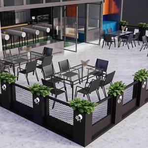 Combinación de macetero de metal personalizado para exteriores, de hierro forjado, con valla divisoria y <span class=keywords><strong>jardinera</strong></span> de acero inoxidable para plantas. - Product Image 2