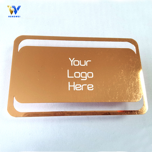 <span class=keywords><strong>Carte</strong></span> de visite personnalisée en acier inoxydable, plaqué or mat/brillant, logo gravé, texture brossée pour cadres - Product Image 5