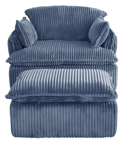 Sillón Moderno Blanco, Otomana Cuadrada, Tapizada en Tela de Pana, Sofá Cama, para Sala de Estar, Dormitorio, Villa o Apartamento - Product Image 5