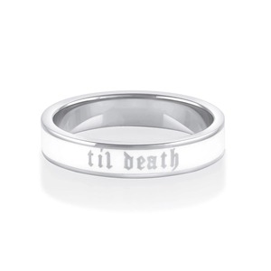 สีขาว Til Death Dainty เงินสเตอร์ลิงงานแต่งงานของขวัญงานเลี้ยงครบรอบปีซ้อนแหวนวงสัญญา - Product Image 1