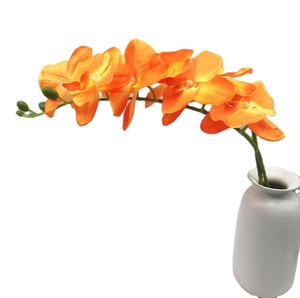 ดอกไม้ยางเทียมสีส้มเดี่ยวกล้วยไม้สิงคโปร์ทำ - Product Image 1