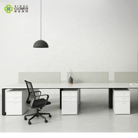 Bureau d'entreprise Poste de travail Moderne 6 Cluster Extensible Modulaire Bureau Bureau En Acier Table D'ordinateur