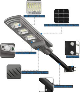 All in One Integrated Solar Street <b>Light</b>, Easy Installation No Wiring Needed for Road Square Garden Outdoor Use - Product Image 4