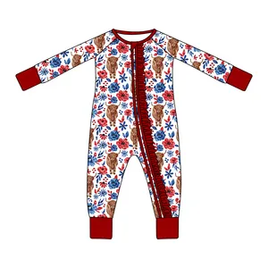 Macacão de bebê para meninas, macacão ocidental com zíper, roupas de bebê de bambu, macacão de bebê para crianças e meninas