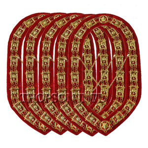 Handmade Royal Masonic Regalia <b>Gold</b> Metal Embroidered Fabric <b>Ribbon</b> Royal Arch Master Chain Collar for Freemasons Needlework - Product Image 2