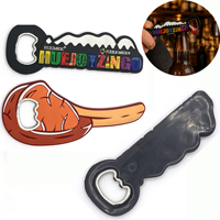 Décapsuleur 3D en PVC souple, logo personnalisé, forme découpée, caoutchouc coloré, articles de bar, cadeau promotionnel, vente en gros, faible MOQ