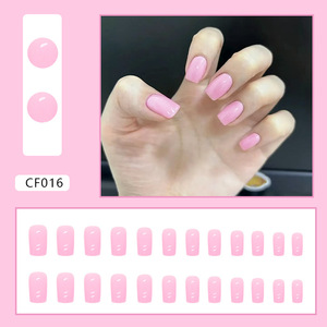 ขายส่งเล็บปลอมแบบกดติด 24 ชิ้น ทรงเหลี่ยมแบบฝรั่งเศส ทำจากวัสดุ ABS พร้อมกาวสำหรับติดบนนิ้ว  รับทำโลโก้ตามสั่ง สำหรับร้านเสริมสวยหรือใช้เองที่บ้าน - Product Image 4