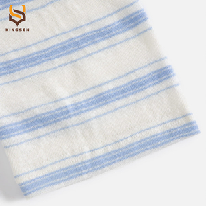 Custom Logo Blue Striped Long Sleeve <b>Henley</b> <b>Shirt</b> Drop Shoulder Embroidered Casual Oversized Mens Pullover T <b>Shirt</b> - Product Image 4