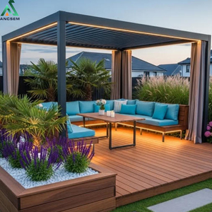 Toldo Retráctil <span class=keywords><strong>para</strong></span> Jardín y Patio Exterior ANCSEM <span class=keywords><strong>de</strong></span> 4x4m, Pérgola <span class=keywords><strong>de</strong></span> Aluminio <span class=keywords><strong>para</strong></span> <span class=keywords><strong>Terraza</strong></span> con Persianas - Product Image 4