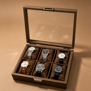 Caja de Madera de Lujo para Relojes y Joyas con Tapa Transparente, Estuche con 6 Ranuras para Exhibición y Almacenamiento de Relojes - Product Image 5