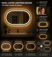 Miroir intelligent Android TV sans cadre, miroir de salle de bain à écran tactile LED, haut-parleur Bluetooth, anti-buée, rétroéclairé, IP44, hôtel