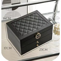 Boîte de rangement pour bijoux en cuir de luxe sur mesure, grande capacité, avec coussin, emballage de luxe pour collier, bijoux en diamant
