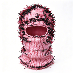 Pasamontañas de punto desgastado con un orificio, máscara de esquí de acrílico, cálido para invierno, estilo urbano - Product Image 4
