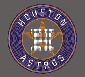 YZX Factory Direct DMC Quality para Houston Astros Baseball Logo Iron Rhinestone Transfer Design para camisas Hotfix al por mayor - Product Image 1