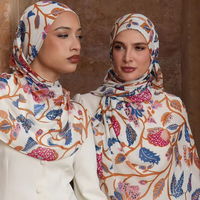 Vente flash : châle en polycoton doux pour femmes musulmanes, respirant, léger, élégant, imprimé de fleurs, hijab pour toutes les saisons