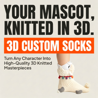 Chaussettes 3D personnalisées tricotées sur mesure, toutes formes, motif mascotte, chaussettes d'équipage, alpaga, lamas, chaussures, pantoufles fantaisie sur mesure, cadeau, bonneterie