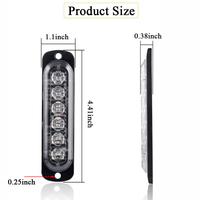 Vente en gros ambre blanc 6 LED stroboscopique avertissement d'urgence clignotant lumière d'avertissement barre lumineuse LED stroboscopique d'urgence pour voiture camion