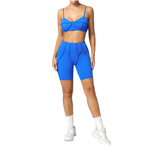 Abbigliamento Sportivo Personalizzato, Completo <span class=keywords><strong>Fitness</strong></span> da Donna con <span class=keywords><strong>Leggings</strong></span> a <span class=keywords><strong>Vita</strong></span> <span class=keywords><strong>Alta</strong></span> e Reggiseno per Yoga ed Esercizio - Product Image 2