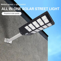 Lampadaire solaire LED moderne tout-en-un étanche IP65 avec télécommande/détecteur de mouvement et batterie LiFePO4 pour zones routières