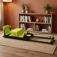 Machine de Pilates Reformer en aluminium, extensible et pliable, avec espace de rangement vertical, gain de place pour la maison, le studio ou la salle de sport