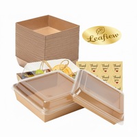 Boîte enroulable en carton kraft brun et carton ivoire pour Tiramisu, gâteaux, sushis, sandwichs, tartes, burgers, sucreries – Durable, mat, gaufré