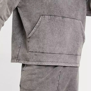Survêtement d'hiver pour homme en coton 100% délavé à l'acide, respirant, léger, style streetwear, séchage rapide, impression de logo personnalisée - Product Image 6